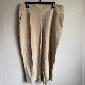 Athleta Biege Stellar Wide Leg Crop Pants Womens 14 Business Casual Careerwear